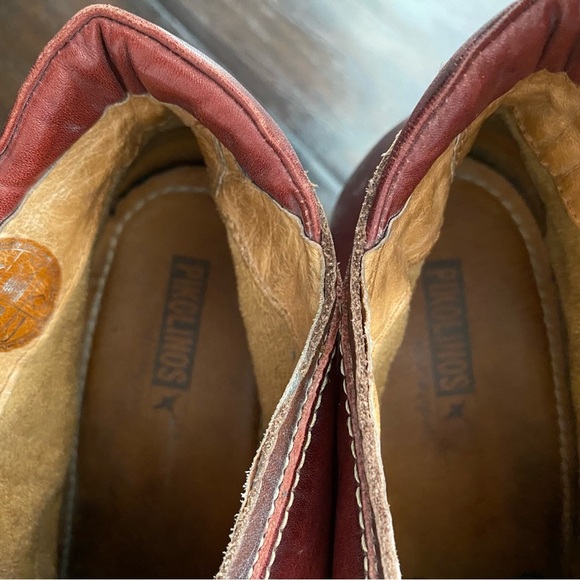 Pikolinos Women's Red Lace up Leather Upper Ankle Boots Size 41 is 10.5 or 11 - Picture 9 of 12